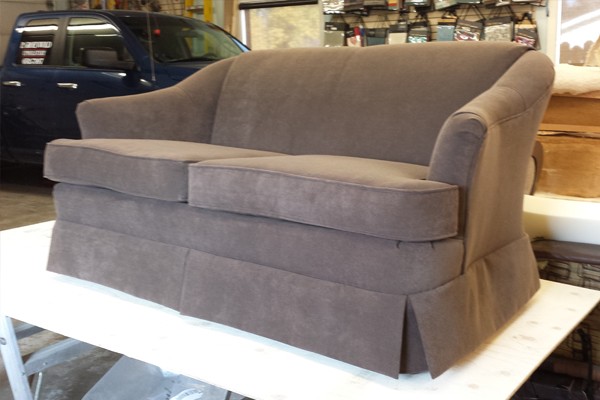 Reupholstered loveseat