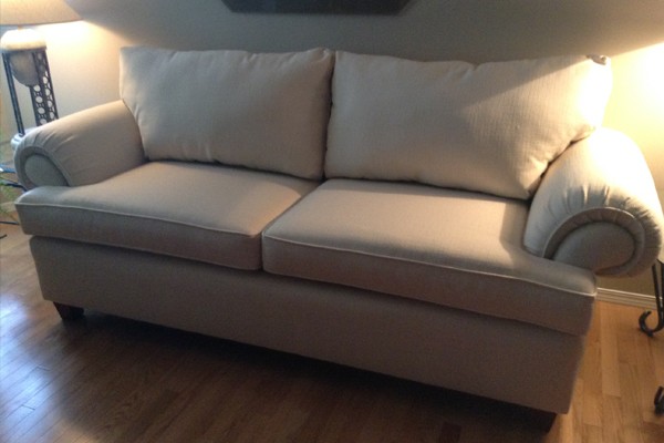Reupholstered loveseat