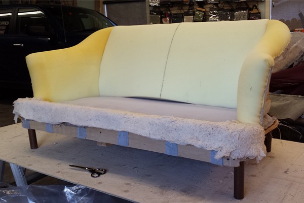 Loveseat before reupholstery
