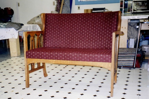 Bench after reupholstery